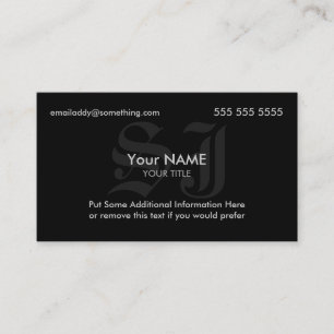 Carte De Visite Initiales en noir