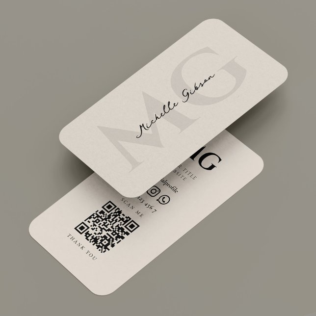 Carte De Visite Initiales marketing moderne Sable professionnel Be (Modern Marketing Initials Professional Sand Beige Business Card
)