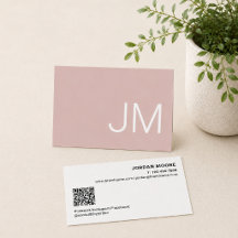 Initiales Monogramme Chic QR Rose Professionnel