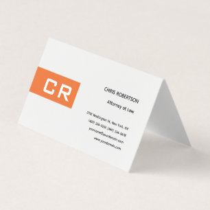 Carte De Visite Initiales Monogramme Personnalisé Moderne Minimali