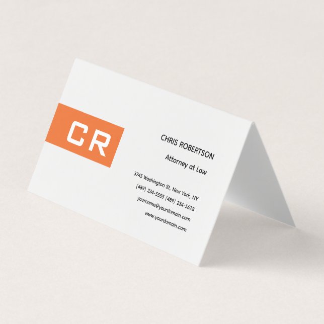 Carte De Visite Initiales Monogramme Personnalisé Moderne Minimali (Devant)