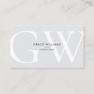 Carte De Visite Initiales monogrammes minimalistes QR Code Profess