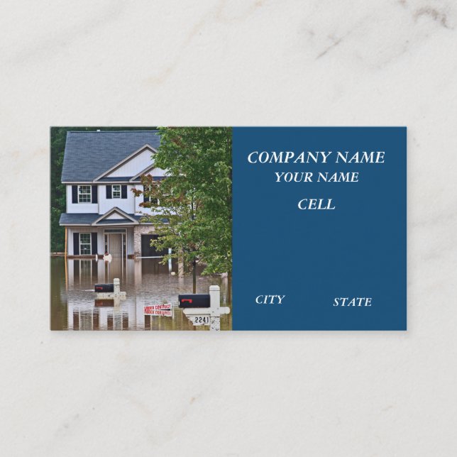 Carte De Visite inondations catastrophes assurance dommages maison (Devant)