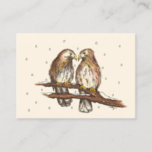 Carte De Visite Inséparable des Hawks à queue rouge observant l'hi