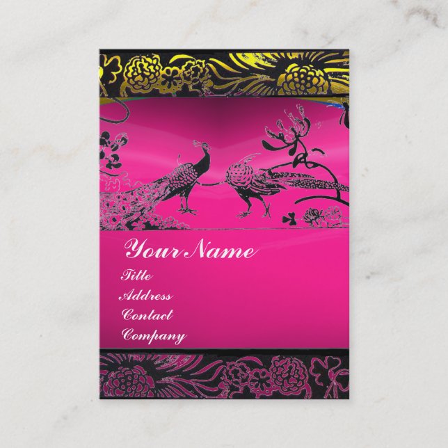 Carte De Visite INSÉPARABLES mariages, noir blanc, améthyste rose (Devant)