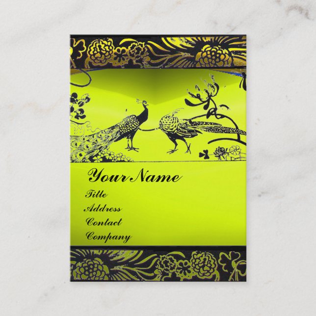Carte De Visite INSÉPARABLES mariages, noir blanc, jaune topaz (Devant)