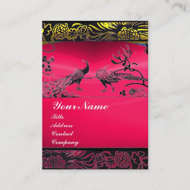 Carte De Visite INSÉPARABLES mariages noir blanc, rouge rose rubis (Devant)