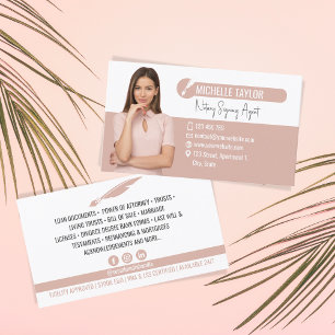 Carte De Visite Insertion moderne Photo Notaire Signature Agent Pr