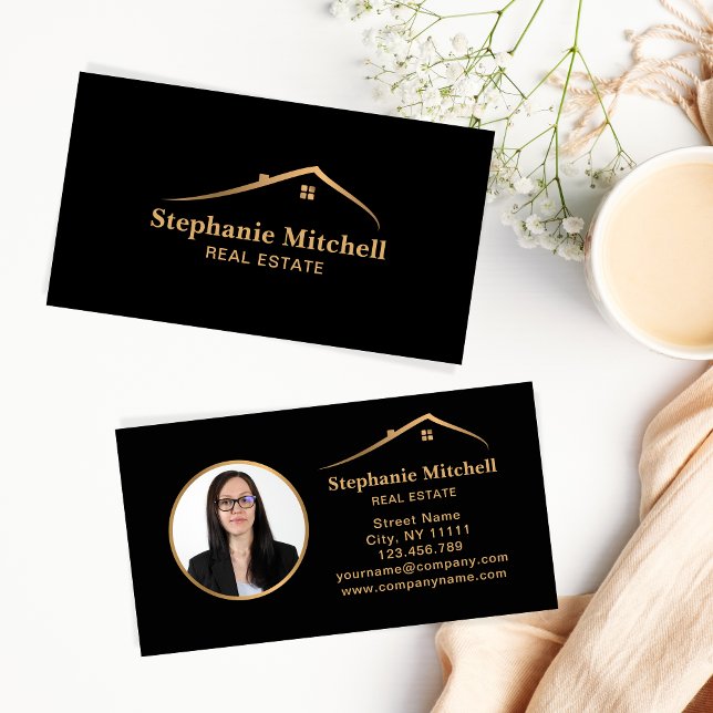 Carte De Visite Insertion Photo House Real Estate Ajouter Photo Re (Créateur téléchargé)