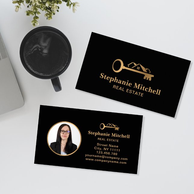 Carte De Visite Insertion Photo Immobilier Ajouter Realtor Photo (Créateur téléchargé)