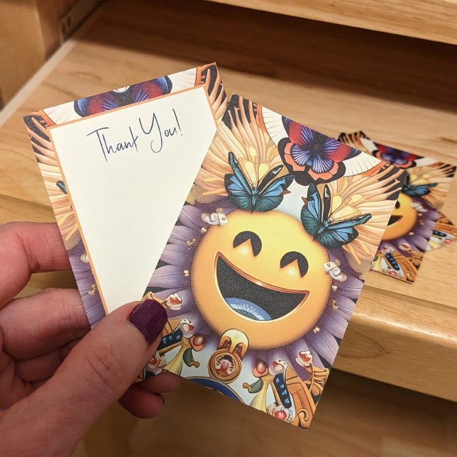 Carte De Visite Insertions de package Emoji, Merci amusant Papillo (Créateur téléchargé)