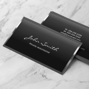 Carte De Visite Inspecteur Détective Cool Frontière métallique