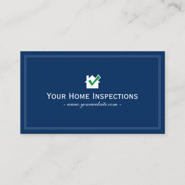 Carte De Visite Inspection à la maison bleu marine (Devant)