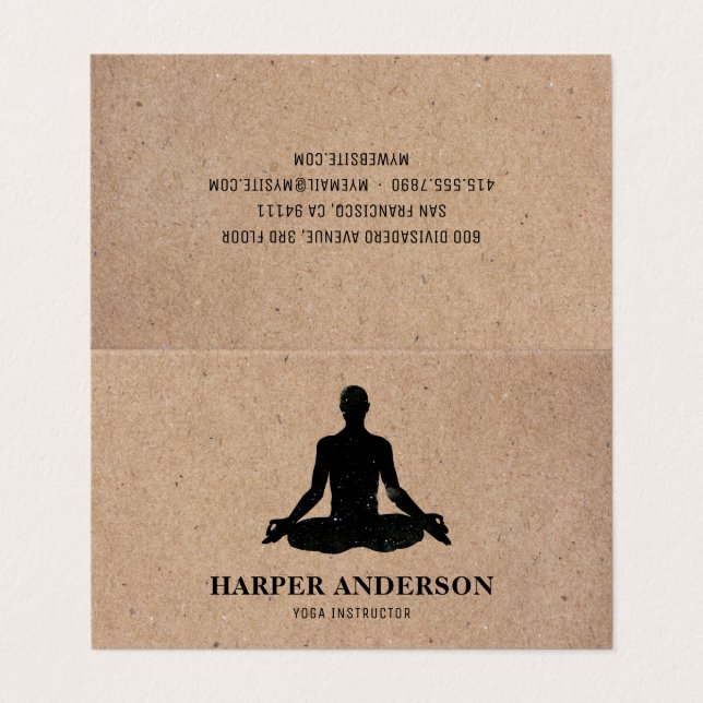 Carte De Visite Inspiration minimale Yoga Instructeur Professionne (Extérieur déplié)