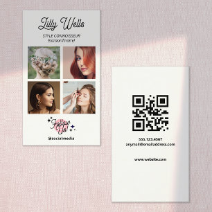 Carte De Visite Instagram 4 Photo Social Media, Script Suivez-Nous