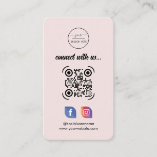 Carte De Visite Instagram Facebook QR Code   Bus rose des médias s