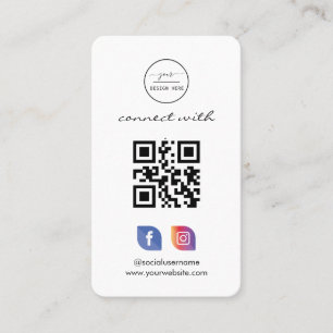 Carte De Visite Instagram Facebook QR Code   Bus rose des médias s