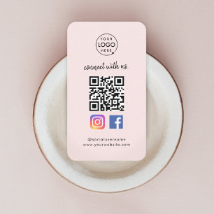 Carte De Visite Instagram Facebook   Social Media Pink