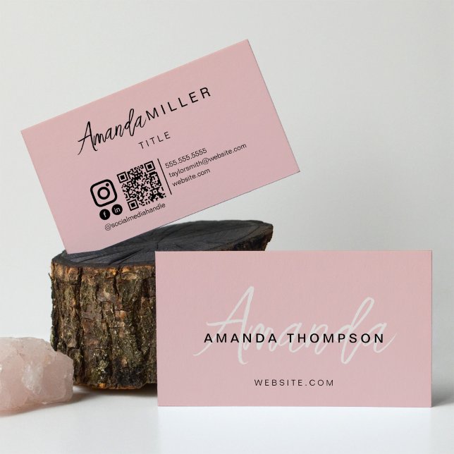 Carte De Visite Instagram moderne Facebook QR Code Médias sociaux (Créateur téléchargé)