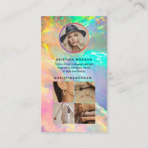 Carte De Visite Instagram Photo Grid Suivre le profil Opale