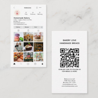 Carte De Visite Instagram professionnel moderne Photo QR Code Boul