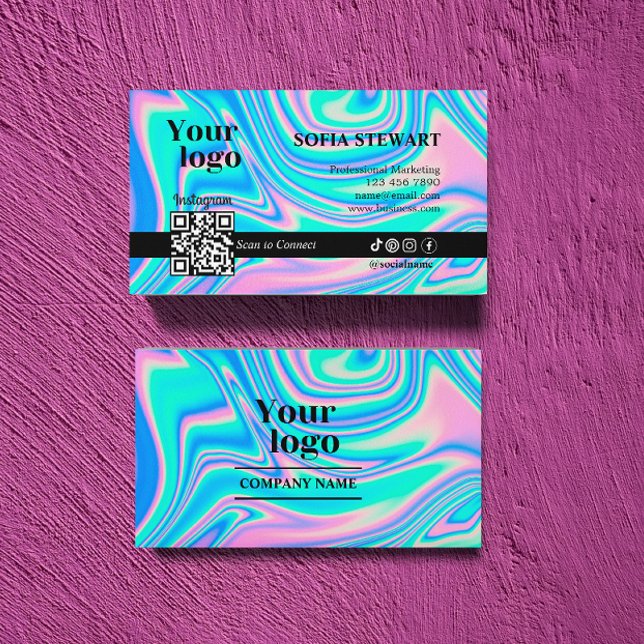 Carte De Visite Instagram Qr Code Holographique Médias Sociaux Sui (Instagram Qr Code Holographic Social Media Follow Business Card)
