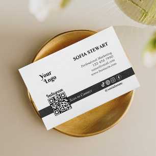 Carte De Visite Instagram Qr Code Modern Bold Social Media Suivre