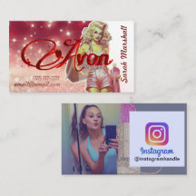 Carte de visite Instagram représentant Avon