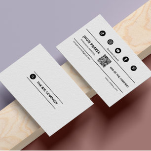 Carte De Visite Instagram Suivez-Nous Qr Code Clean Simple White