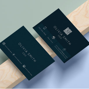 Carte De Visite Instagram Suivez-Nous Qr Code Moderne Minimaliste