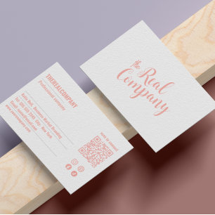 Carte De Visite Instagram Suivez-Nous Qr Code Pink Script