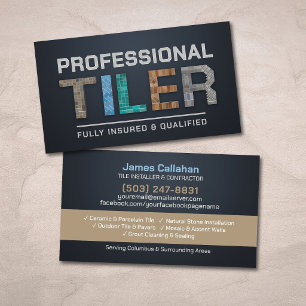 Carte De Visite Installateur de carrelage professionnel - Entrepre