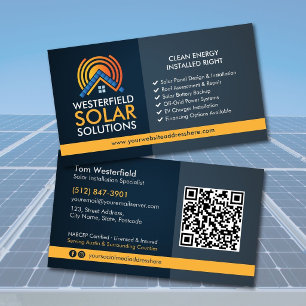 Carte De Visite Installation de panneaux solaires professionnels m