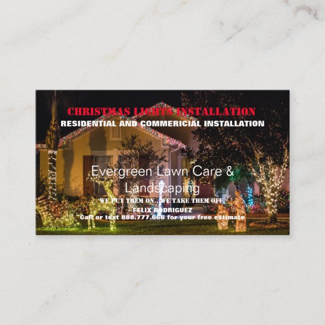 Carte De Visite Installation de photos de Noël (Devant)