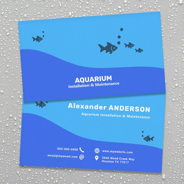 Carte De Visite Installation et entretien de l'aquarium - Poisson (Aquarium Installation & Maintenance - Fish Business Card)
