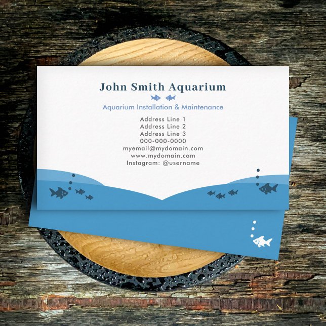 Carte De Visite Installation et entretien des aquariums de poisson (Fish Aquarium Installation & Maintenance Business Card)