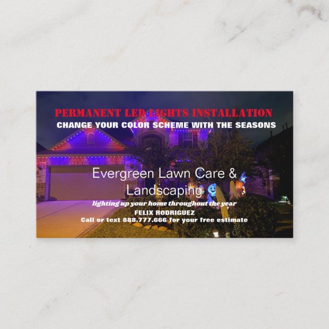 Carte De Visite Installation permanente de la photo LED (Devant)