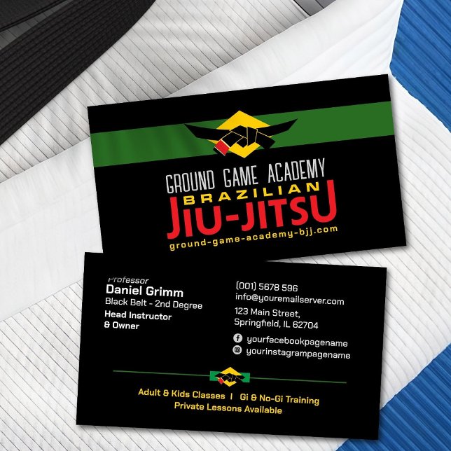 Carte De Visite Instructeur brésilien de l'Académie Jiu-Jitsu (Créateur téléchargé)