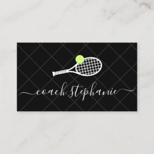 Carte De Visite Instructeur Coach de Tennis Personnalisé Moderne É