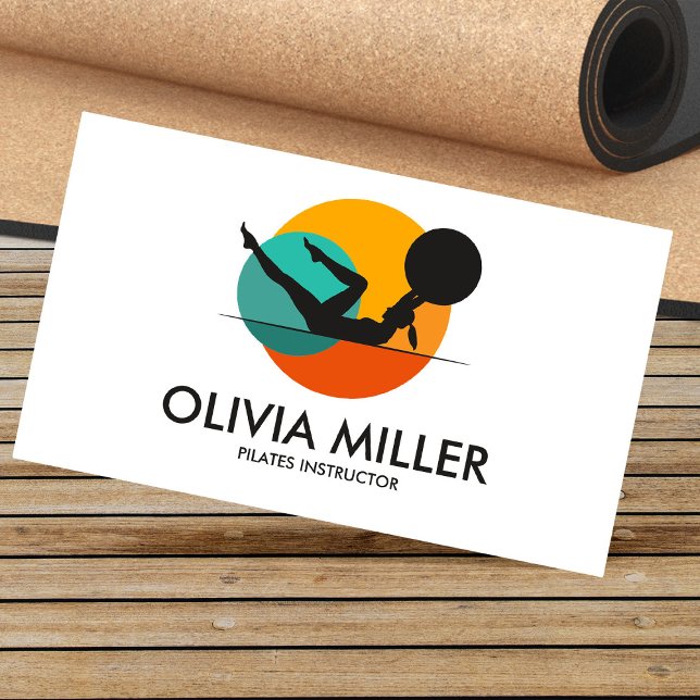 Carte De Visite Instructeur cool de Pilates géométriques (Créateur téléchargé)