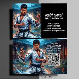 Carte De Visite Instructeur d'Arts Martiaux Karaté Taekwondo Judo