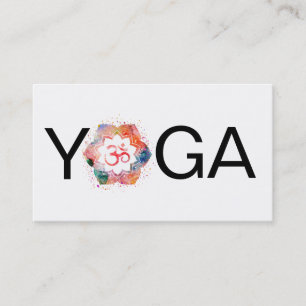 Carte De Visite Instructeur d'Aum OM Lotus YogaTeacher de mandala