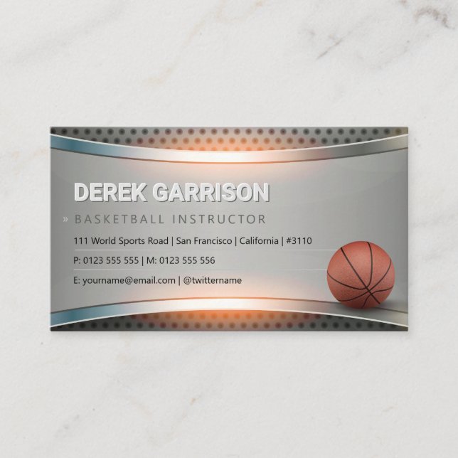 Carte De Visite Instructeur de basket-ball | Coach | Formateur (Devant)