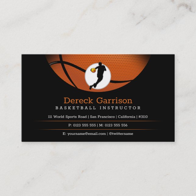 Carte De Visite Instructeur de basket-ball | Coach | Formateur (Devant)