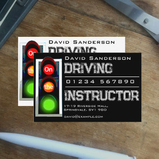 Carte De Visite Instructeur de conduite avec feux de circulation