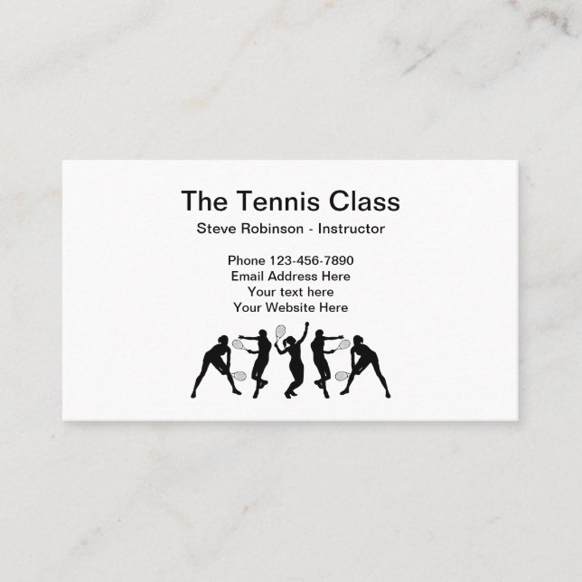 Carte De Visite Instructeur de cours de tennis (Devant)