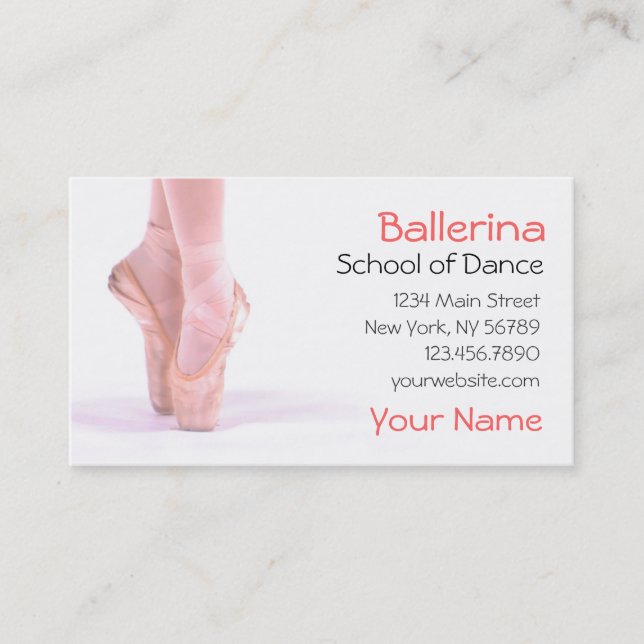 Carte De Visite Instructeur de danse Ballerina (Devant)