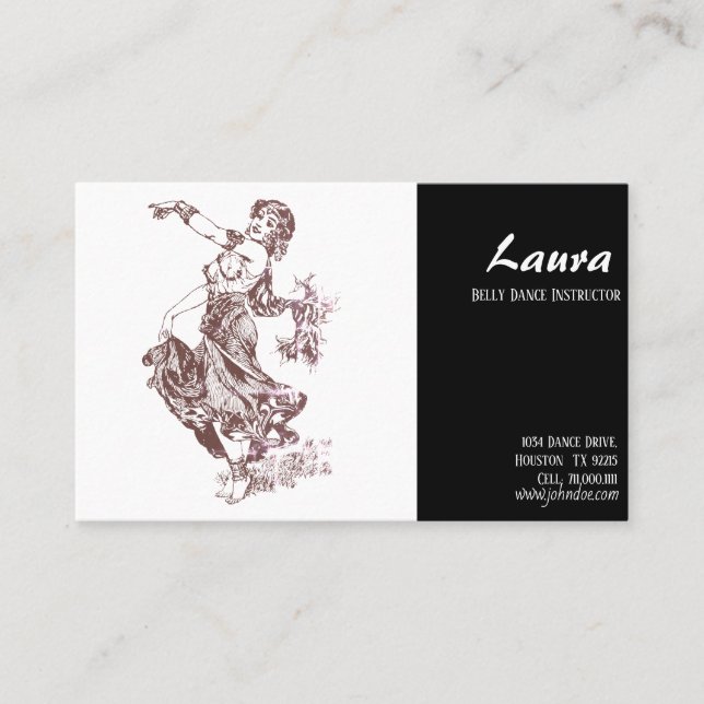 Carte de visite instructeur de danse du ventre (Devant)