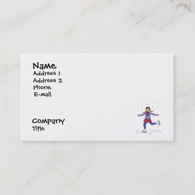 Carte De Visite Instructeur de entraîneur de patinage artistique d (Devant)