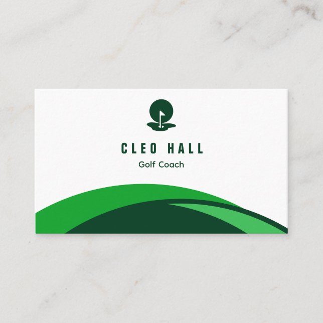 Carte De Visite Instructeur de golf Coach Vert (Devant)